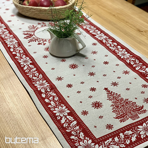 Gobelin terítő és sál NÉPKARÁCSONY piros