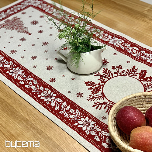 Gobelin terítő és sál NÉPKARÁCSONY piros