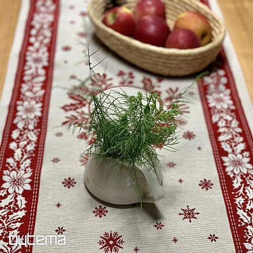 Gobelin terítő és sál NÉPKARÁCSONY piros