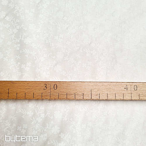 MARGELIE virágos pamut dekorációs anyag Krém