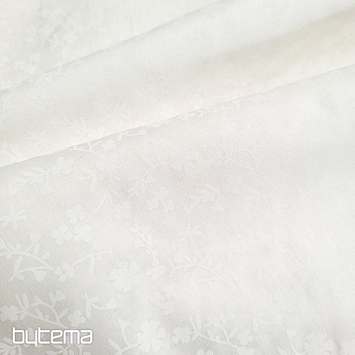 MARGELIE virágos pamut dekorációs anyag Krém