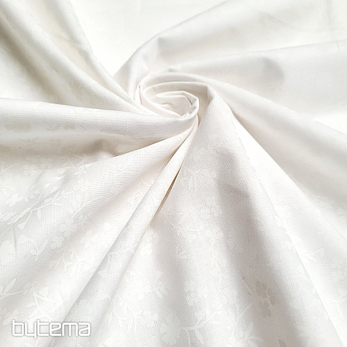 Pamut dekorációs anyag MARGELIE virág FEHÉR