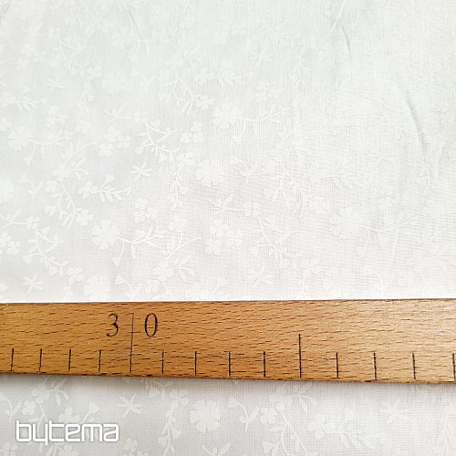 Pamut dekorációs anyag MARGELIE virág FEHÉR