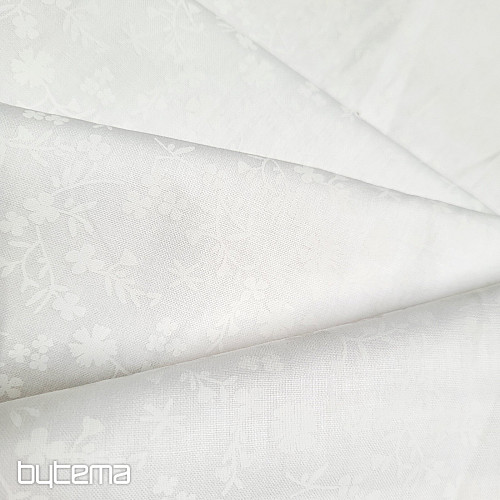 Pamut dekorációs anyag MARGELIE virág FEHÉR