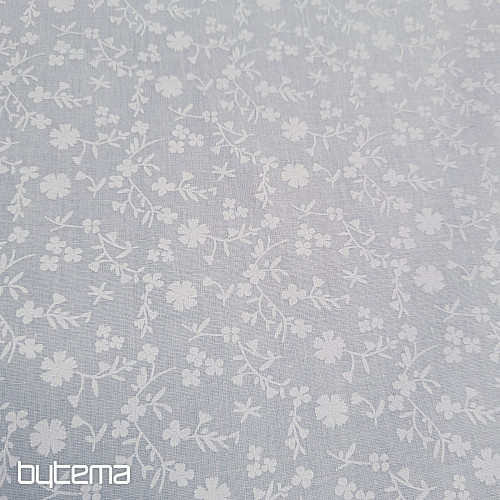 Pamut dekorációs anyag MARGELIE virágos SZÜRKE