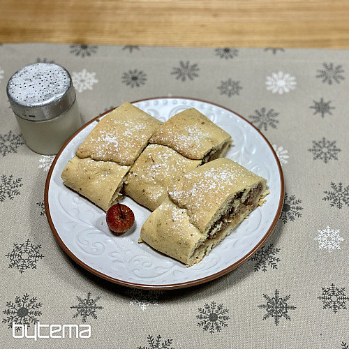 Karácsonyi terítő és sál PELYHEK SZÜRKE FEHÉR