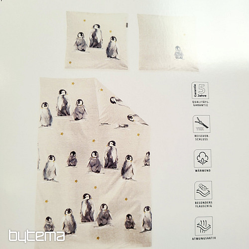 Luxus flanel ágynemű IRISETTE PANDA 8645-80 PINGVINOK