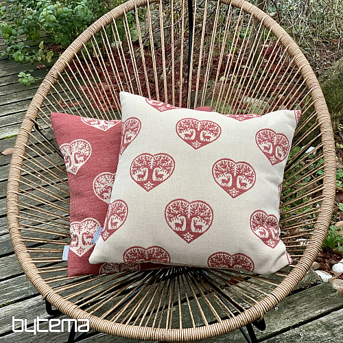 Luxus díszes huzat SZÍV SZARVASOS piros A