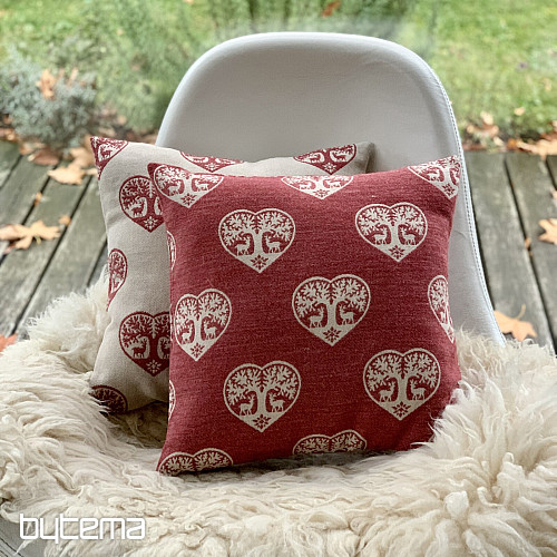 Luxus díszes huzat SZÍV SZARVASOS piros A