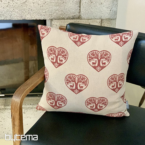 Luxus díszes takaró SZÍV SZARVASOS piros B