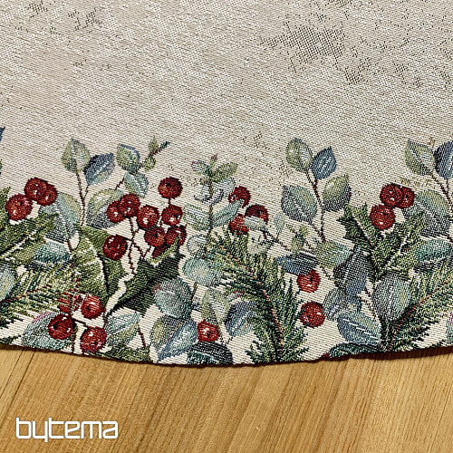 Karácsonyi gobelin terítő kerek KARÁCSONYI RÓZSÁK