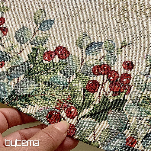 Karácsonyi gobelin terítő kerek KARÁCSONYI RÓZSÁK