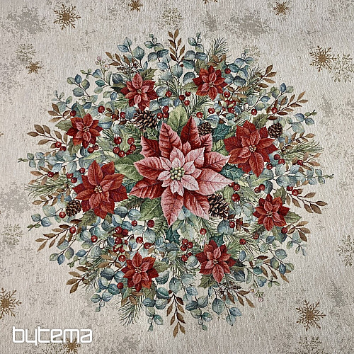 Karácsonyi gobelin terítő kerek KARÁCSONYI RÓZSÁK