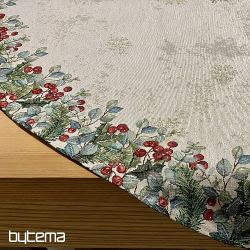 Karácsonyi gobelin terítő kerek KARÁCSONYI RÓZSÁK