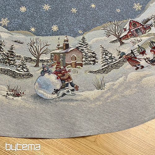 Karácsonyi gobelin terítő kerek KARÁCSONY ÖRÖME