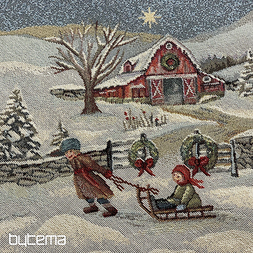 Karácsonyi gobelin terítő kerek KARÁCSONY ÖRÖME