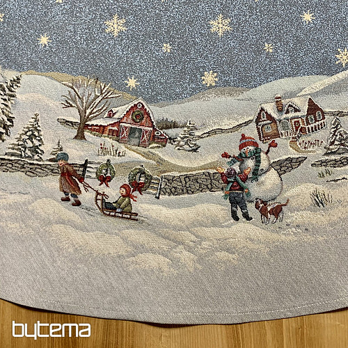 Karácsonyi gobelin terítő kerek KARÁCSONY ÖRÖME