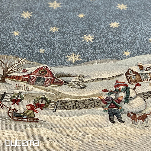 Karácsonyi gobelin terítő kerek KARÁCSONY ÖRÖME