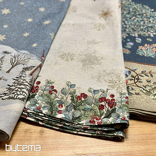 Karácsonyi gobelin terítő kerek KARÁCSONY ÖRÖME