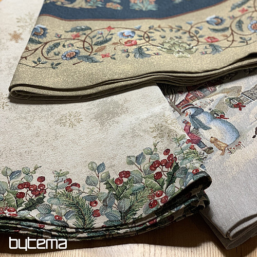 Karácsonyi gobelin terítő kerek KARÁCSONY ÖRÖME