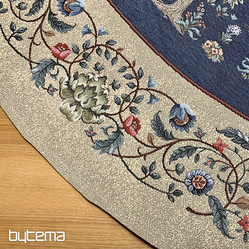 Gobelin terítő kerek BOLDOGSÁGFA kék