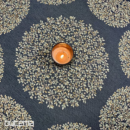 Gobelin terítő kerek BOLDOGSÁGFA kék