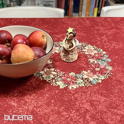 Kerek gobelin terítő STAR RED