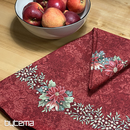 Kerek gobelin terítő STAR RED