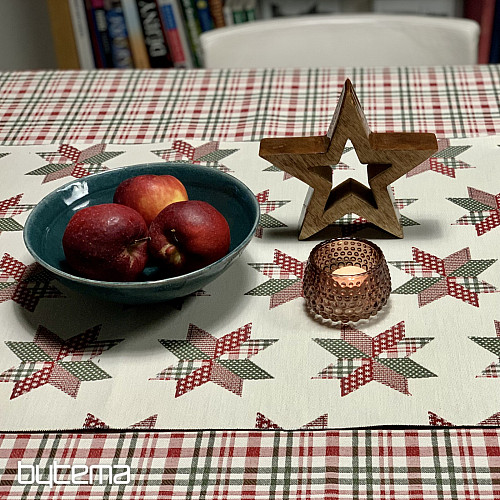 Karácsonyi terítő és sál SKÓT SHELLEY KOCKÁS