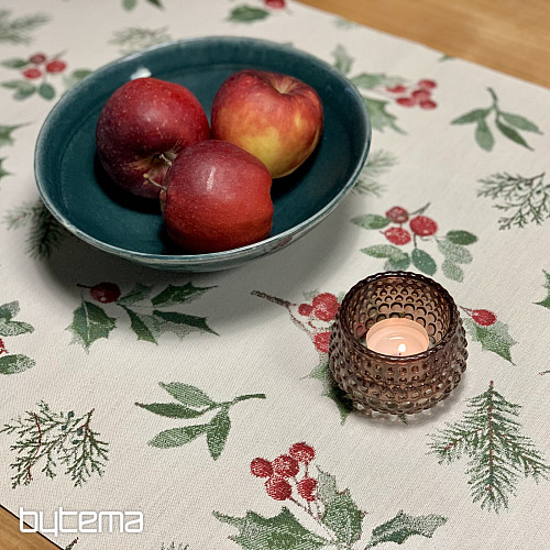 Karácsonyi terítő és sál HOLLY GREEN