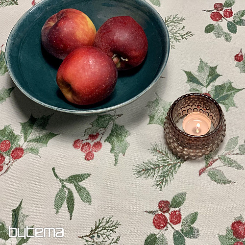 Karácsonyi terítő és sál HOLLY GREEN