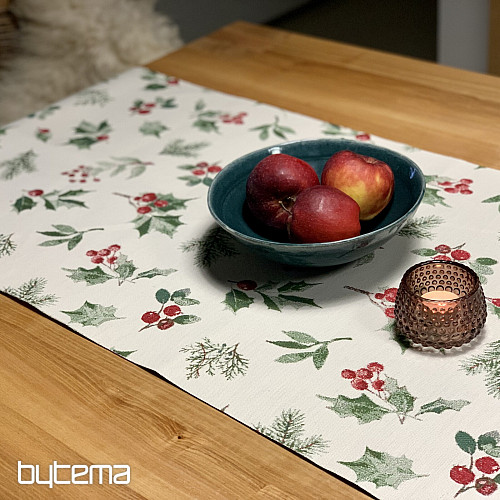 Karácsonyi terítő és sál HOLLY GREEN