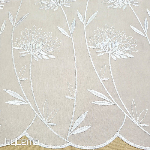 Luxus függöny GERSTER 11868 fehér hímzéssel