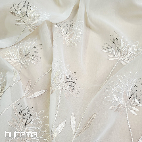 Luxus függöny GERSTER 11868 bézs hímzéssel