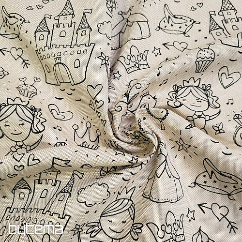 HERCEGNŐ festmény szövet egy sima háttér előtt