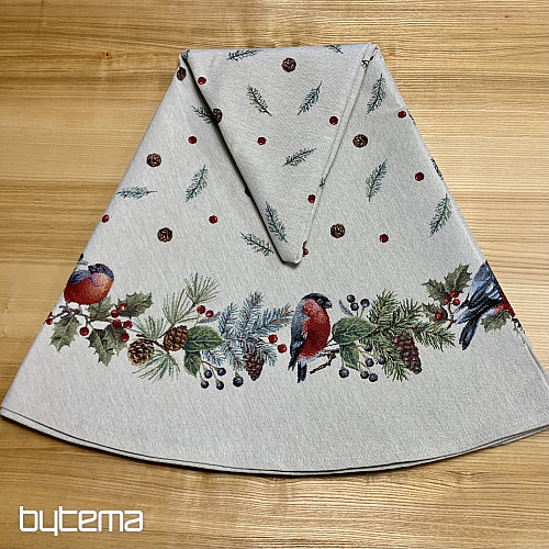 Karácsonyi gobelin terítő kerek TÉLI MADÁR