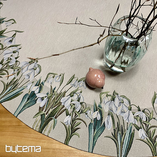 Kerek gobelin terítő HÓPEHELYEK