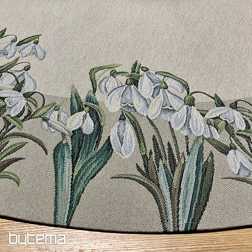 Kerek gobelin terítő HÓPEHELYEK