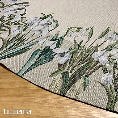 Kerek gobelin terítő HÓPEHELYEK