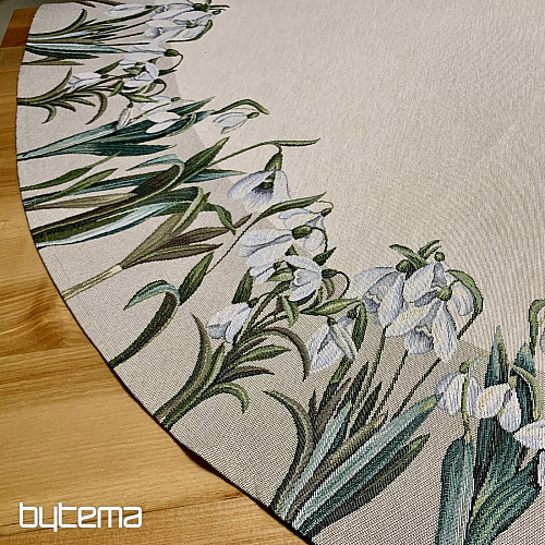 Kerek gobelin terítő HÓPEHELYEK