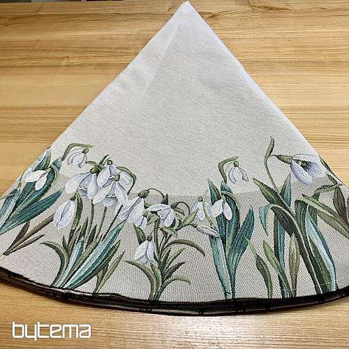 Kerek gobelin terítő HÓPEHELYEK