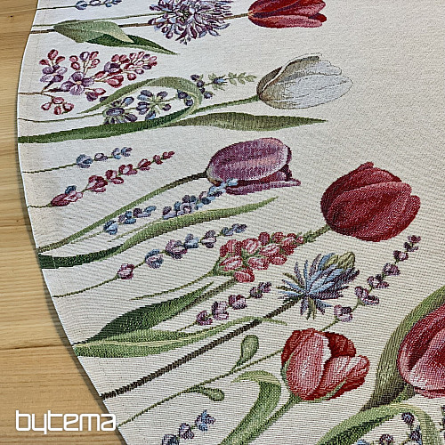 Kerek gobelin terítő TULIPÁNOK TAVASZ III