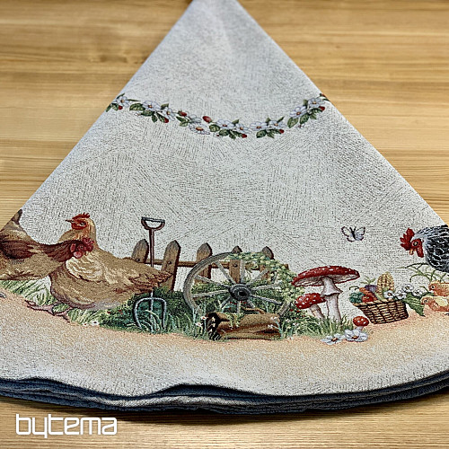 Kerek gobelin terítő ROCK BY THE FENCE