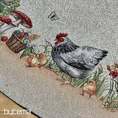 Kerek gobelin terítő ROCK BY THE FENCE