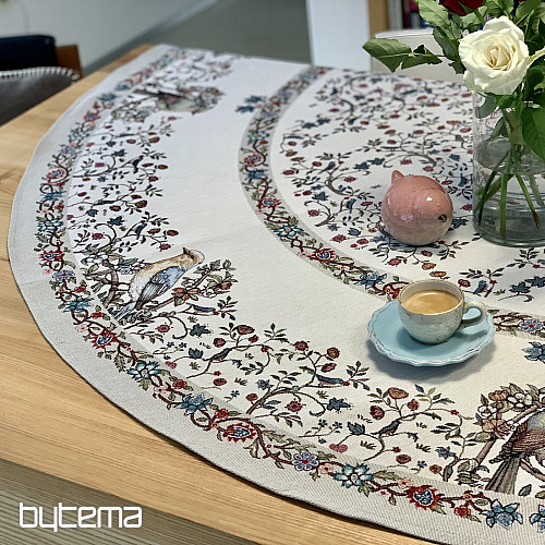 Gobelin kerek terítő MADARAK