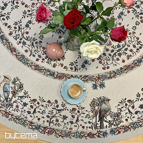 Gobelin kerek terítő MADARAK