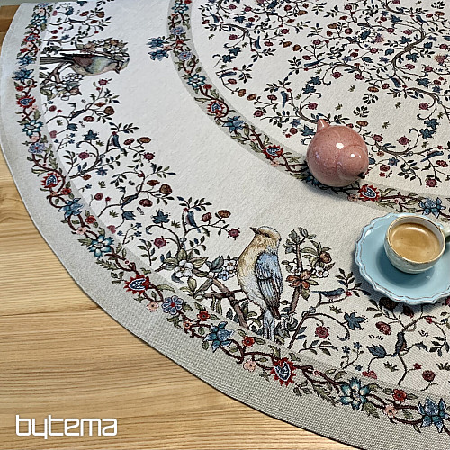 Gobelin kerek terítő MADARAK