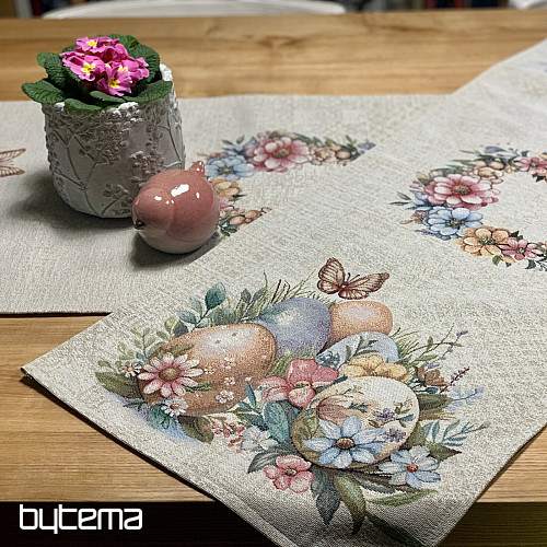 Húsvéti terítő és sál TOJÁSOK A FŰBEN