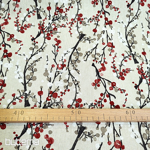 Dekoratív anyag TREE BUBORÉKOK PIROS