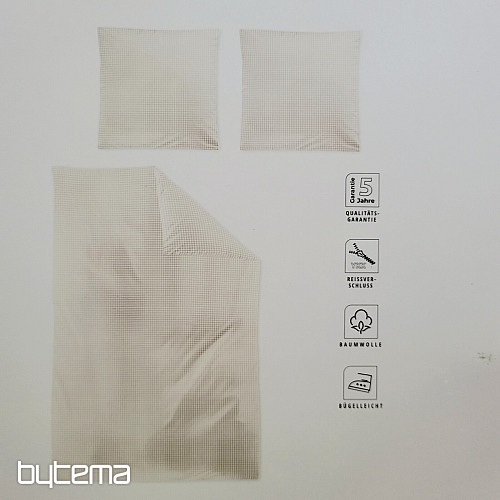 IRISETTE luxus pamutszatén BÉZS FEHÉR KOCKÁS